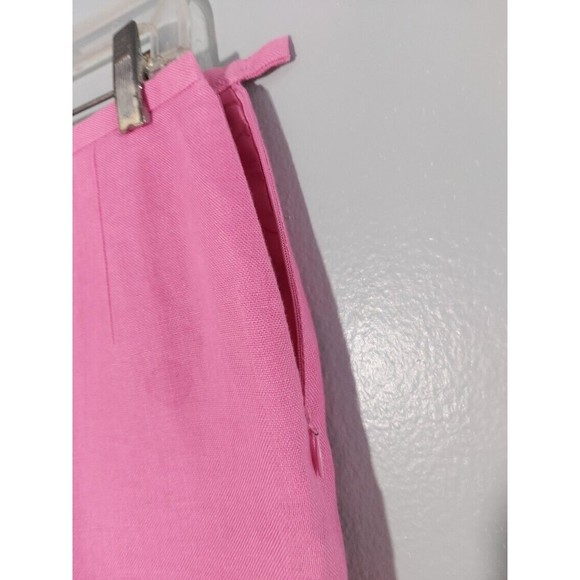 TALBOTS Barbie Pink Irish Linen side Zip Pants Size 12 - Picture 4 of 9